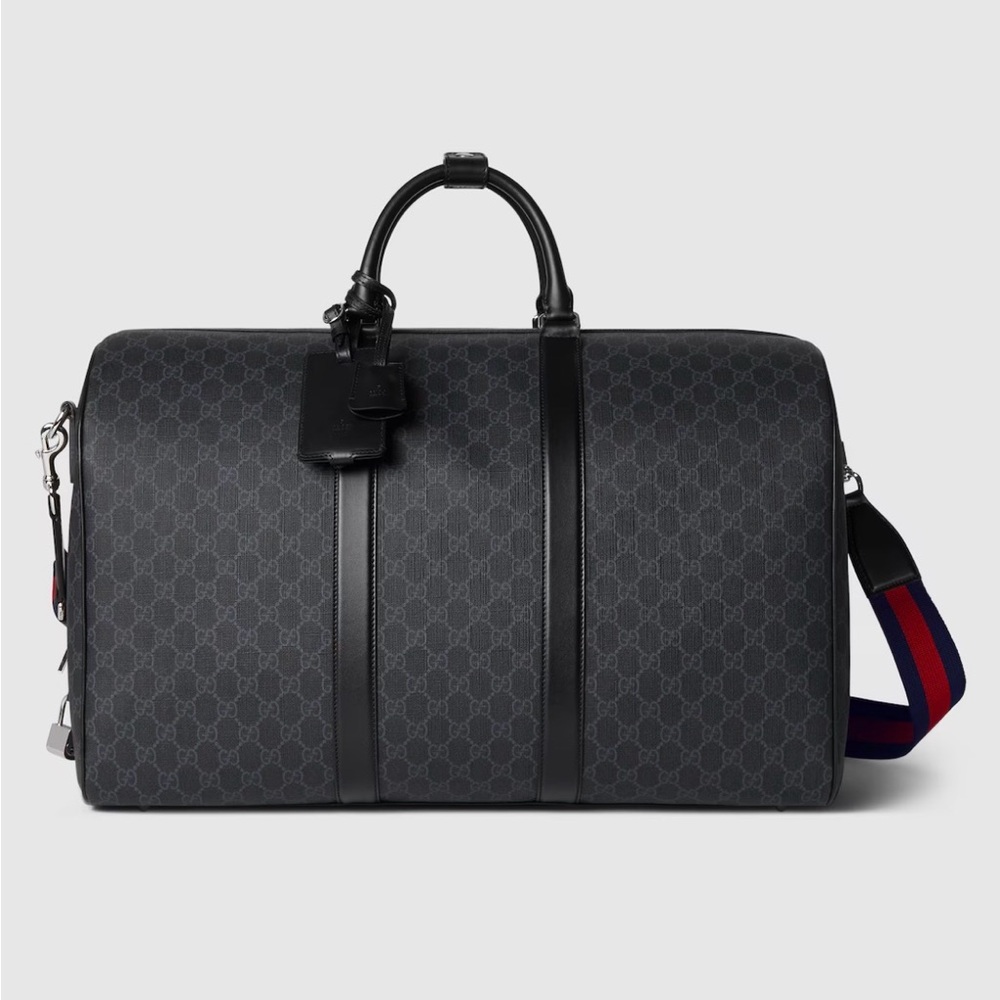 Gucci Black and Gray Duffel Bag
